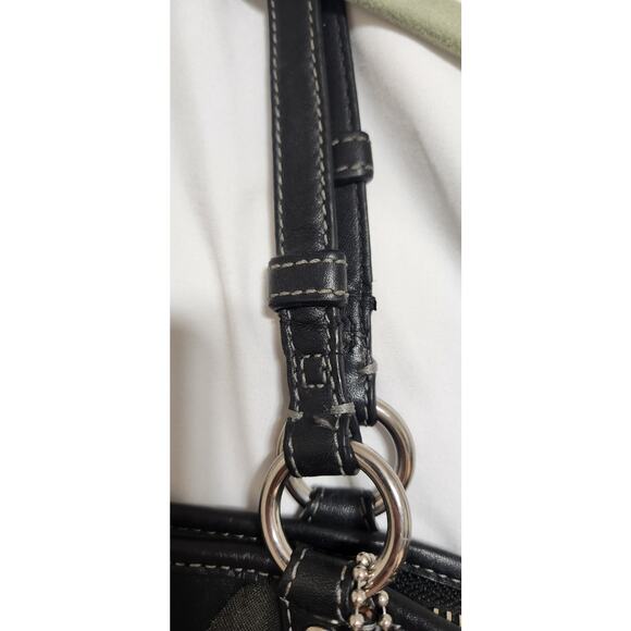 Coach Leah Signature Shoulder Bag Turn Lock Pocket Light Stains Interior See Pic - Picture 7 of 15